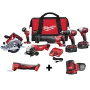 Cordless 6-Tool Combo Kit 18V Li-Ion Cordless w/ Multi-Tool, Random Orbit Sander