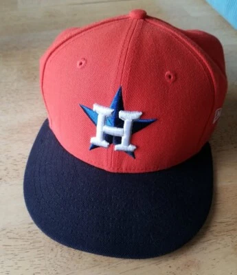 Houston Astros 2018 59Fifty Fitted Hat (Orange) MLB Cap 7 1/4