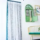 Window Treatment Light Filtering Easy to Install White Lace Panel Sheer Curtain