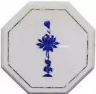 3'X3' White Marble Console table Top A Uniquer Design Inlay Home Decor
