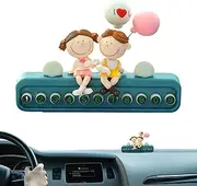Parking Number Plate,Vehicles Heatproof Temporary Number Plate with Couple Doll | Colorful Dashboard Display Decors for Vehicles, Cartoon Ornaments for Karts, SUVs, Trucks