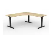 OL Agile 90Degree Workstation Fixed Height Corner Desk Oak