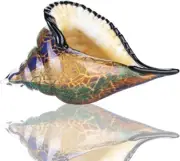 Glass Conch Hand Blown Seashell Art Glass Figurine Home Decor Collectible Statue