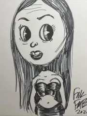 Succubus Sexy Femme Fatale Horror Comics Original Art drawing By Frank Forte