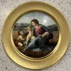 Pickard China Christmas Plate 1976 The Alba Madonna By Raphael w/ Box