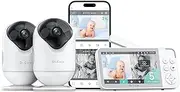 Dr.Care VistaView Smart WLAN Baby Monitor with 2 Cameras, 5 Inch 1080P HD, 2K Camera, App Control, Motion & Crying Alarm, Night Vision, 5000 mAh, Two-Way Audio, 390 m Range