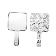 Hand Held Mirror Electroplate Mirror Sliver, Square 9 x5.1 inch