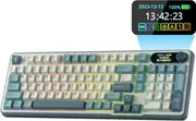 RK ROYAL KLUDGE S98 Mechanical Keyboard w/Smart Display & Knob, Top Mount 96% Wireless Mechanical Keyboard BT/2.4G/USB-C, Hot Swappable, Pale Green Sw