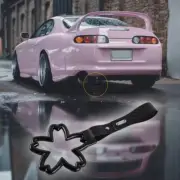 Black Sakura Flower JDM Ring Tsurikawa Train Bus Car Handle Strap -Carbon PVC