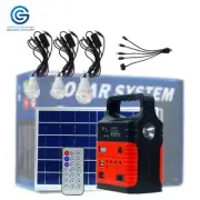 Portable Solar Generator 10w 6v All in One With Remote and Solar Light Bulbs