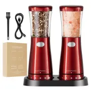 Electric Salt and Pepper Grinder Set Rechargeable, Electric Pepper Grinder wi...