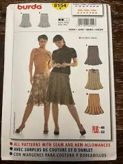 Burda 8154 UNCUT Sewing Pattern, Misses' Skirt, Size 10-22