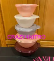Tupperware Wonderlier Bowl 10 Pc Set New Sparkle Merlot Pink BPA Free Shipping
