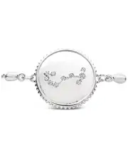 Sterling Forever Silver CZ Scorpio Disc Bolo Bracelet