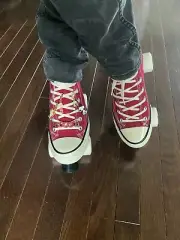 New Light Up Wheels-Burgundy Roller Skates: fits 9 - 9.5 women's(converse style)