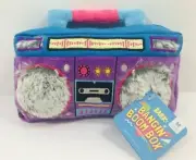 NWT Bangin Boom Box Dog Toy 8" Plush Squeaker Crinkle Bark Box M