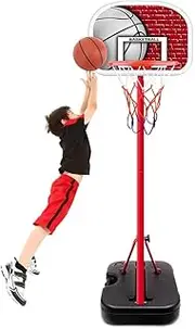 Kids Portable Basketball Hoop Stand System Indoor Outdoor Basketball Training Adjustable Height 1.1m-1.6m