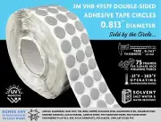 3M VHB 4957F DOUBLE-SIDED TAPE CIRCLES, 0.813” DIAMETER, SOLD BY THE CIRCLE!