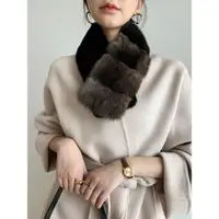 在飛比找ETMall東森購物網優惠-皮草圍巾女冬季保暖紫貂