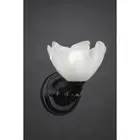 Toltec Lighting Wall Sconce, Matte Black Finish, 7' Gold Ice Glass - 40-MB-755