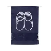 10Pcs Portable Large Capacity Waterproof Drawstring Shoes Bag for Travel Storage Navy_Medium
