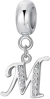 [JYRRONG] 925 Sterling Silver Letter Charm Bead Fits Pandora Bracelets