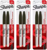 Sharpie 30162PP Fine Point Permanent Markers, Black, Permanent Ink, 6 Markers