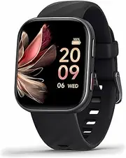 [FITVII] Health & Fitness Tracker (Answer/Make Calls), Smart Watch with 24/7 Heart Rate and Blood Pressure, Sleep Tracking Blood Oxygen Monitor, 120 Sport Mode Activity Tracker Black