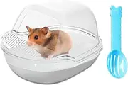 Hamster Sand Bath Container - Small Pet Shower Room | Dwarf Hamster Sand Bath Container with Scoop Accessory for Small Animals
