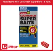 New Yates Home Pest Cockroach Super Baits - 6 Pack + Free Shipping