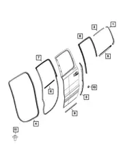 Genuine Mopar Day Light Opening Molding Left 68348689AG