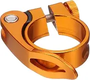uxcell Bike Seat Post Clamp 31.8mm Bicycle Clamp Aluminum Alloy Bike Quick Release Seat Post Collar for Diameter 27.2 to 28.6mm Bicycle Mountain Bike Road Bike Seat Post Tube, Gold