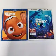Finding Nemo + Finding Dory (Blu ray DVD Digital) Brand New Sealed W/ Slipcovers