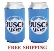 BUSCH LIGHT 16oz 2 BEER CAN COOLERS KOOZIE COOLIE PINT HUGGIE POUNDER BUD NEW