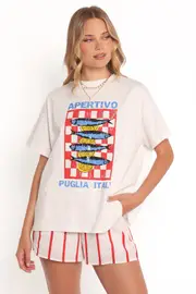 [PUP100] Apertivo Tee Set - White Red Apertivo S white