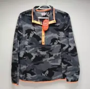 Boys Pullover Jacket Black/Grey Camo - Wonder Nation Size L (10-12)