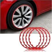 4PCS 18/19/20 Inch Automotive Rim Protector Compatible for VW Scirocco Tiguan Jetta Mk2 Mk6 GTI Automotive Rim Protector (Color : 18inch Red)