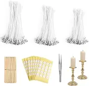 Candle Making Wicks,Reusable Candle Making Supplies with Tweezer and Sticker - Portable Crafting Accessories, Wax Tool for Men, Women