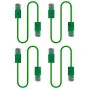 4x Cruxtec Universal Ultra-Thin CAT6A U/UTP Ethernet LAN Cable Cord 3m Green
