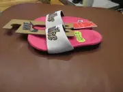 NWT Toddler Girls White, Pink & Gold Nike Kawa Slide Sandals, 13