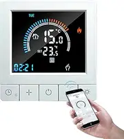 Programmable Digital Thermostat with Child Lock WiFi LCD Display NTC Sensor Water Heating Warm Floor Underfloor Temperature Controller Intelligent Wall Thermostat for Home Office Hotel