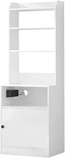 Artiss Bedside Table Nightstand End Side Table Bookshelf Charging Station White