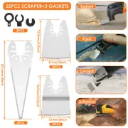25Pcs Oscillating Multitool Scraper Blade Oscillating Tool Scraper Blade grlVJ