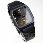 CASIO 雙顯休閒錶 AW-48HE-1A 原價825  防水 黑金/膠帶款/方型款/數位指針 手錶 【時間玩家】