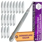 High Carbon Steel Dermablade Scalpel Blades #10 with Scalpel Handle Pack of 15