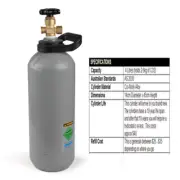 2.6Kg 4 Litres Carbon Dioxide CO2 Gas Bottle Cylinder Full AU Standard FP