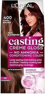 L’Oréal Paris Casting Creme Gloss Hair Color, Dark Brown 400, 87.5G+72 Ml