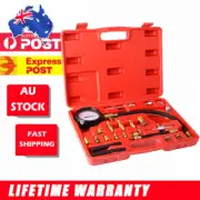 Car Petrol Fuel Injector Pump Pressure Tester Tool Set Automotive 0-140 PSI RED