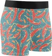 [FRODOTGV] Retro Peppers Blue Mens Boxer Briefs Shorts Breathable Underwear for Men Compression Interiores Para Hombres