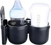 Stroller Cup and Phone Holder,Water Cup Holder Size - Water Cup Holder Secure and Stable Fixing, Cup Holder 360° Rotation with Non-Slip Gasket